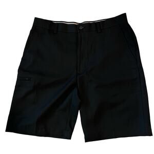 PGA Tour Mens 32 Shorts‎ 11" Black Golf Casual Preppy Polyester Classic Pockets